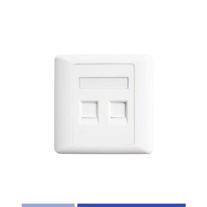Quality Indoor Telecom Accessories Dual Port Face Plate For Cat3 Cat5E Cat6 Keystone Jack wholesale