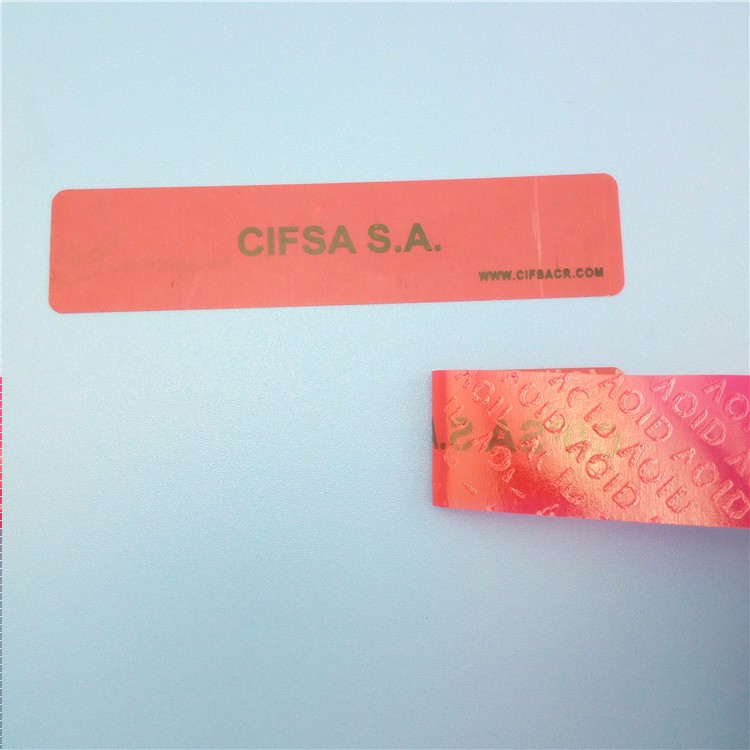 PET Material SGS Custom Tamper Evident Stickers in rolls