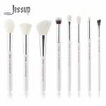 Pearl White ISO9001 Travel Makeup Brush Set Natural Hair Makeup Brush Set