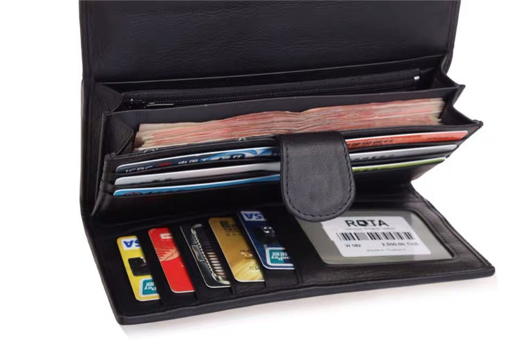 Unisex Style Authentic Stingray Skin Women Long Wallet Lady Card Holders Genuine Leather Female Large Clutch Purse