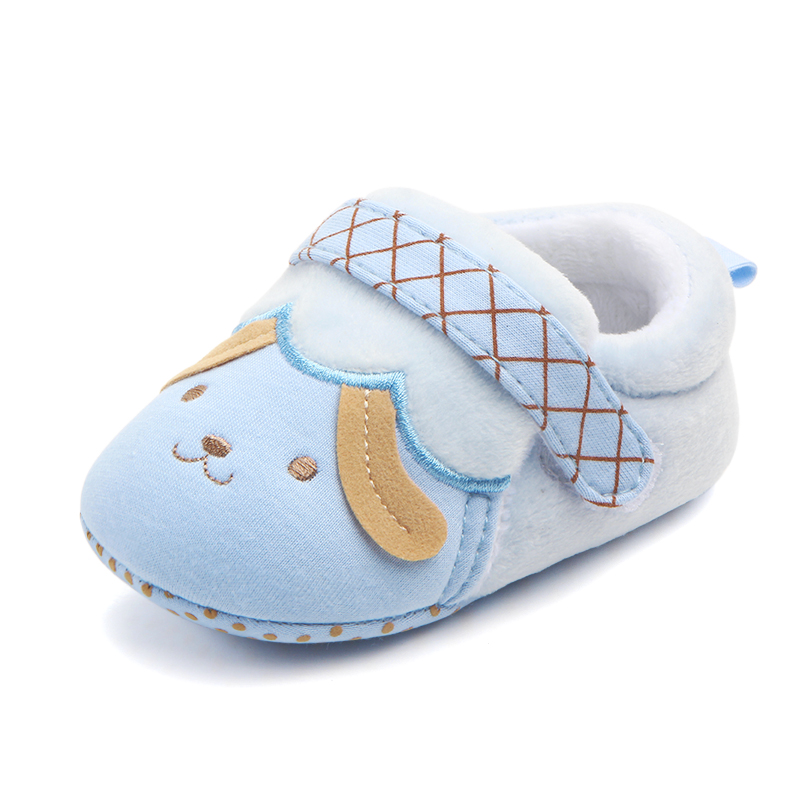 Lovely winter soft cotton animal dog cute first walk infant baby shoes socks