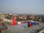 Custom High Density, PVC Tarpaulin Inflatable Paint Bunker Trampoline Combo