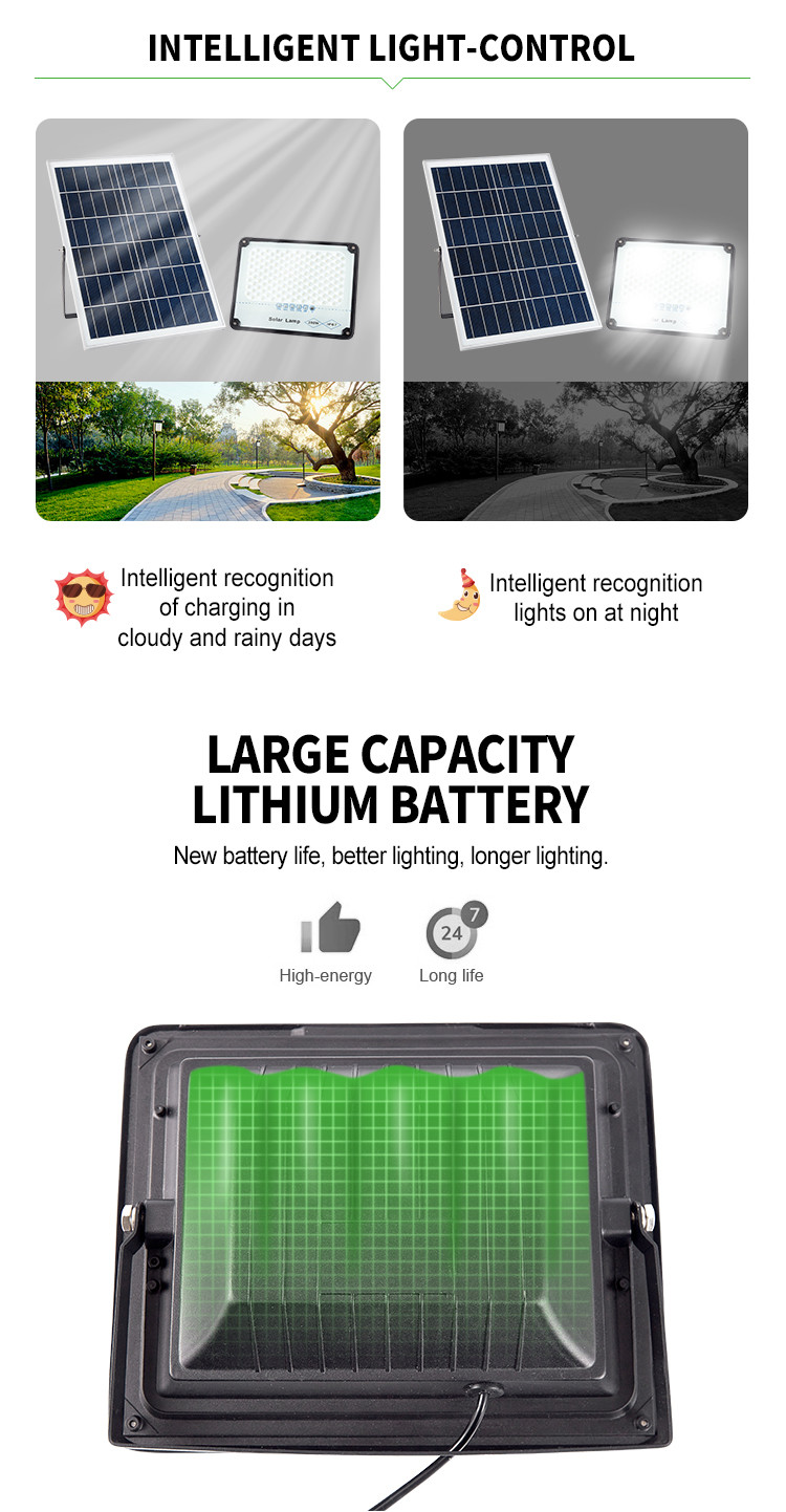 Medium ROHS 6500K 80Ra 200watts Solar LED Flood Lights