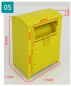Rectangular Yellow Iso 9001 Donation Drop Off Bins Sustainable