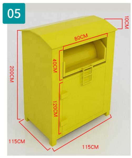 Cheap Rectangular Yellow Iso 9001 Donation Drop Off Bins Sustainable for sale