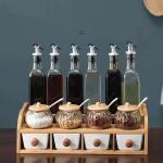 Sauce Jars Wooden Organizer Shelf 2 Tier Bamboo Spice Rack Wooden Crafts