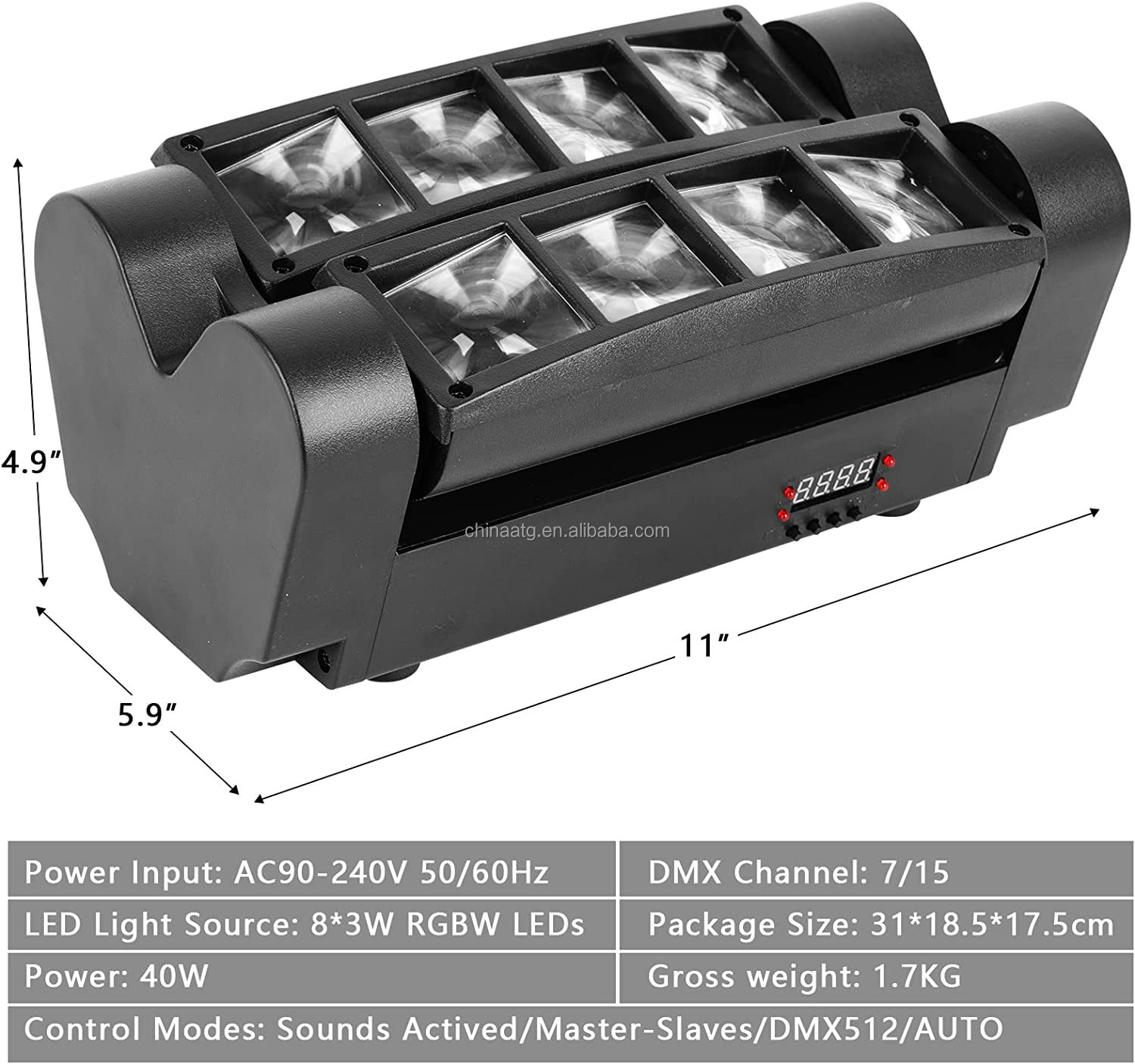 AC100-240V 50-60Hz LED Moving Head Stage Wash Light Bar For Disco And Party