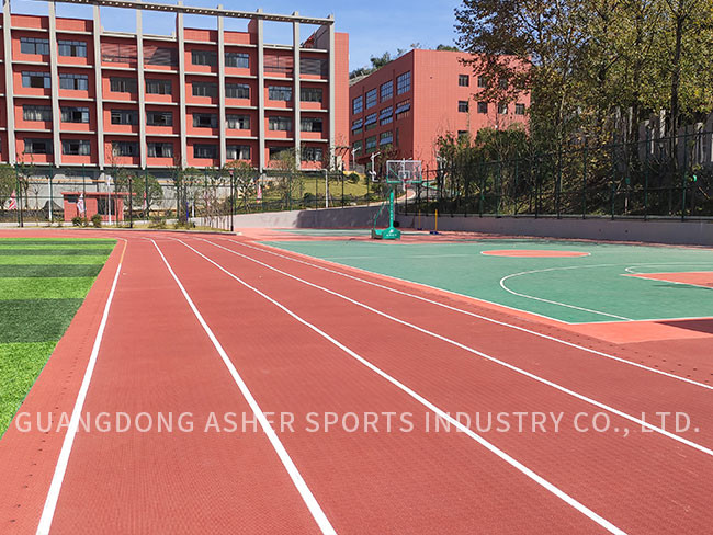 Wear Resistant Synthetic Running Track Surface , Rubber Recycled Tyre Flooring