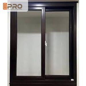 Quality Double - Layer Silent Aluminum Sliding Glass Windows Grey Color Commercial double glass aluminium sliding window wholesale