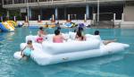 White Color 6 Persons Inflatable Floating Island Lounge For Water Sports