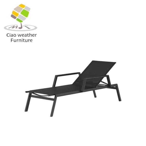 Aluminum Frame Outdoor Sun Lounger All Weather Chaise Lounge for Poolside
