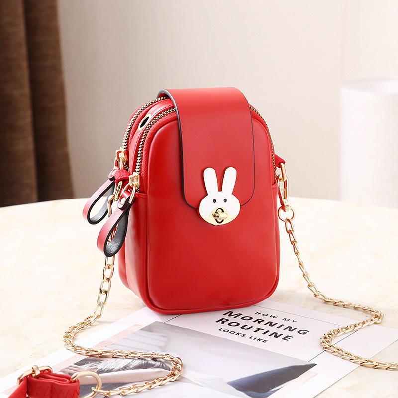 2024 Phone Women Leather Bag Lady Style with Crossbody Design and Pearl Tassel Detail