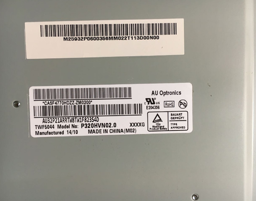 32 Inch 69PPI 500cd/M2 AUO Digital Signage Display P320HVN02.0