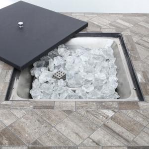 Quality Outdoor Propane Or Butane Gas Rectangular Table Top Fire Pit Black Square switch wholesale