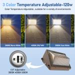 120lm/W IK10 Outdoor LED Wall Pack Light Fixture 5000K Waterproof