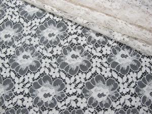 Quality Eco-Friendly Floral Cotton Nylon Lace Fabric White For Lingerie SGS BV ITS wholesale