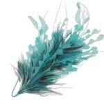 Party Decorations Stripped Coque and Hackle Feather Flower Mount with Wire