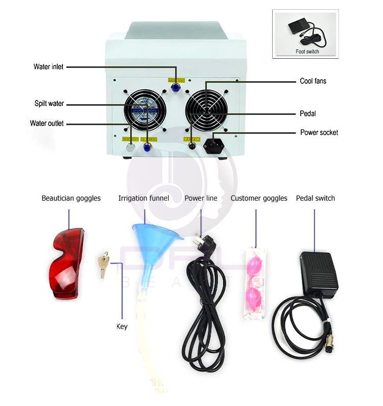 DPL laser beauty equipment 1064nm 532nm 1320nm Q Switch Nd Yag Laser Tattoo Removal Pigments Removal Beauty Machine