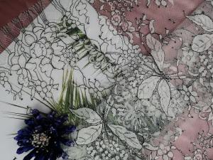 Quality Tone - Tone White Black French Chantilly Floral Apparel Fabric wholesale