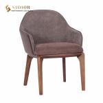 Living Room Faux Leather Dining Chairs Upholstered Dining Arm Chair With Wood