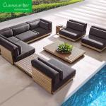 Sofa Set Teak Wood Garden Sectional Modern Design Furniture Outdoor Coffee Table