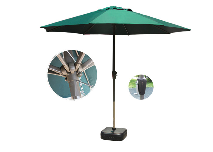 Commercial Heavy Duty Wooden UV Beach Umbrella 3.00mm Ribs Manual Open Close