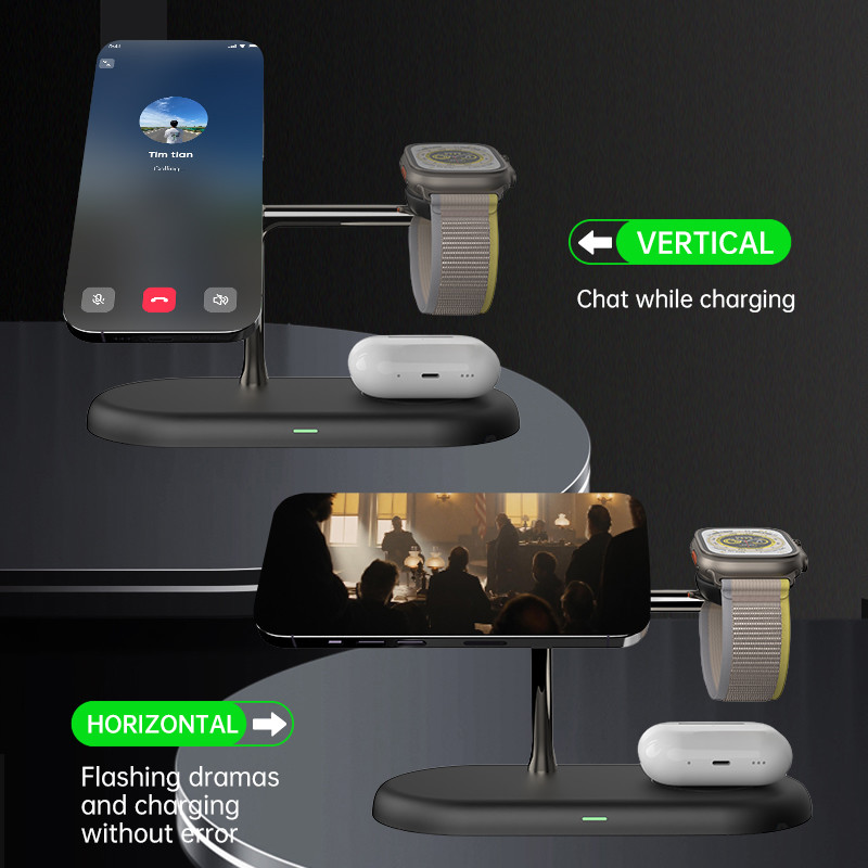 T256 Desktop All In One Wireless Charging Station with Night Light and Touch Switch