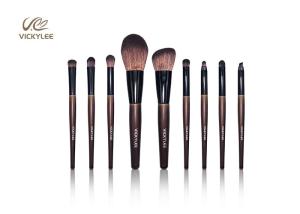 Quality 9 In1 Wooden Handle 7.4 inch Facial Makeup Brushes wholesale