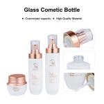 50g/100ml/120ml Glass White cylindrical Smooth with white pump for cosmetic
