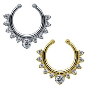 Quality Flower Edge Titanium Nose Septum Ring False Nose Piercing Kit Gold Silver wholesale