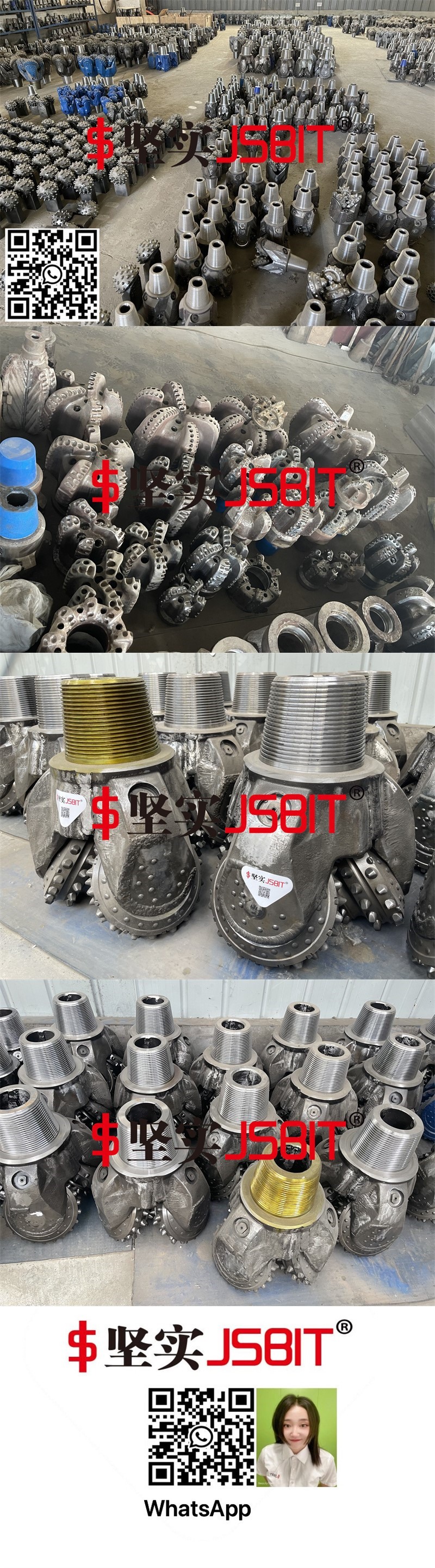 9 5/8 Inch 244.5mm Tricone Rock Drill Bit Iadc737 Air Bearing Type