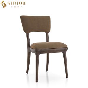 Quality Solid Wood High Back Fabric Dining Room Chairs Modern Style Chair 87cm Height wholesale