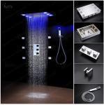 LED Lighting Bathroom Shower Heads And Faucets With Thermostatic Mixer Massage