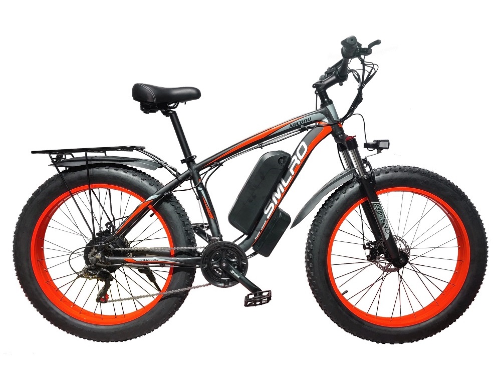 1KW Fat Tire Electric Mountain Bike Brushless Geared HYDR Fork