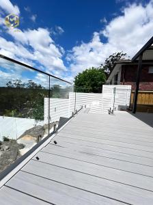 Quality Low-Maintenance Aluminum Glass Stair Fence With Child Safety Lock wholesale