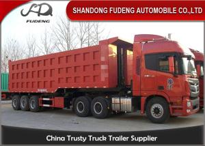 Quality 12 Wheel Steel Dump Semi Trailer With Hyva Hydraulic Cylinder 3 Axles wholesale