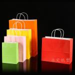 Industrial Surface Packaging Kraft Paper Gift Bag with Handle Customized Logo