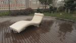 Modern Swimming Pool Waterproof Rattan Sun Lounger With Cushion