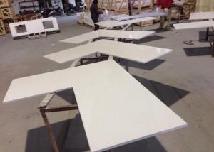 Quality L - Sharped Quartz Bathroom Vanity Tops , White Kitchen Quartz Countertops wholesale