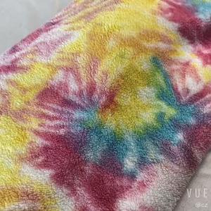 Quality Tie Dyed Rainbow Garment Soft Sherpa Fabric 240gsm 150D wholesale