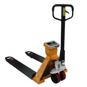 Quality 1/2/3 T Narrow Fork Pallet Truck Scale Big Screen Display Nylon wheel Hand Pallet Truck wholesale