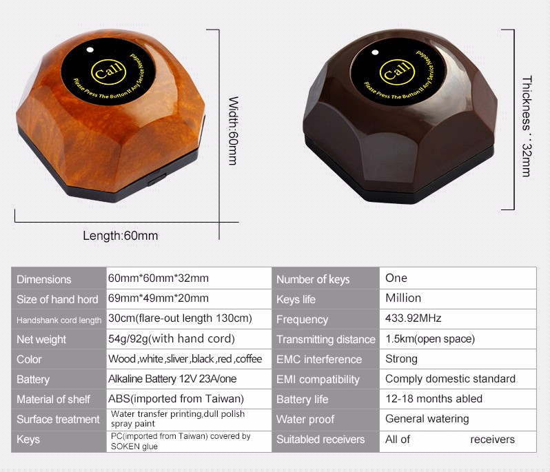 2018 new business chance restaurant wireless pager calling system