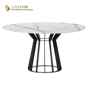 Quality Light Luxury Small Round Marble Dining Table Artificial OEM ODM wholesale