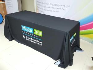 Quality Trade Show Customized Size Stretch Fabric Table Cover Dye Sublimation Printing wholesale