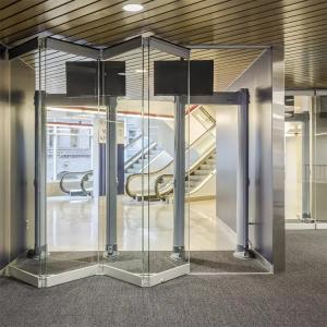 Quality Frameless Folding Glass Door Partition Bi Folding Accordion Door For Office Restaurant wholesale
