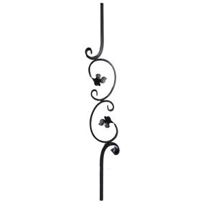 Quality Ornamental Wrought Iron Railing Parts Components Flowers Decoration For Balustrade wholesale