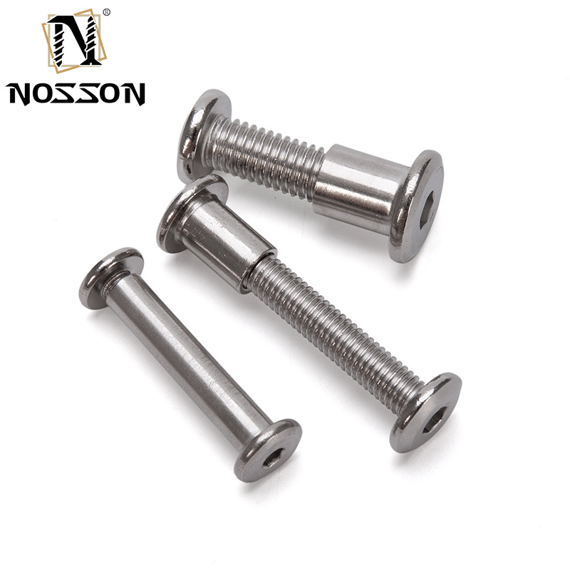 Metric Grade 8.8 A2-50 M6 Stainless Steel 304 Flat Hex Socket Head Male and Female Chicago Screws with Nut DIN Standard