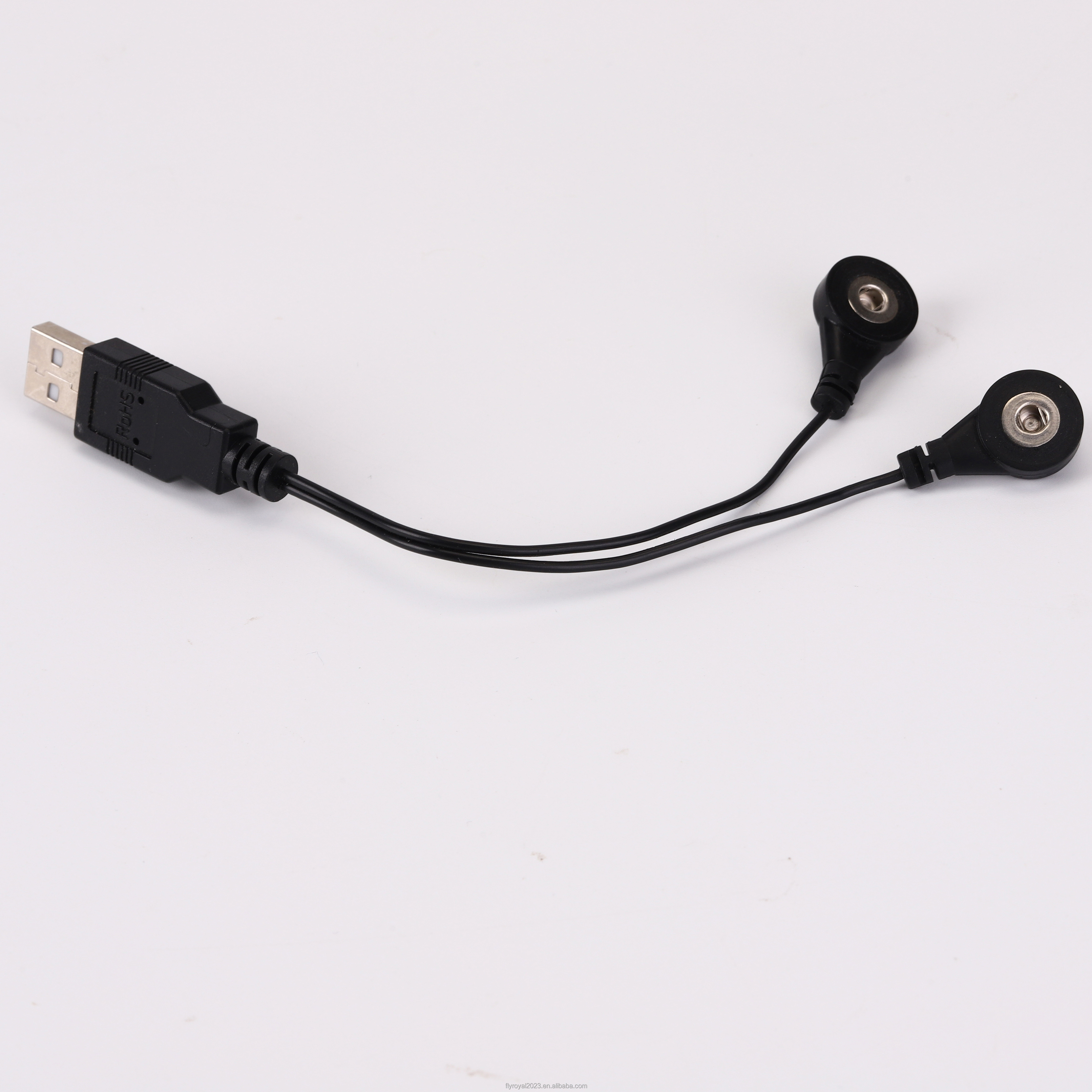 Electrode Snaps Plug To USB 2.0 A Male Medical Cables 2 Lead ECG Cable For Physiotherapy Equipment