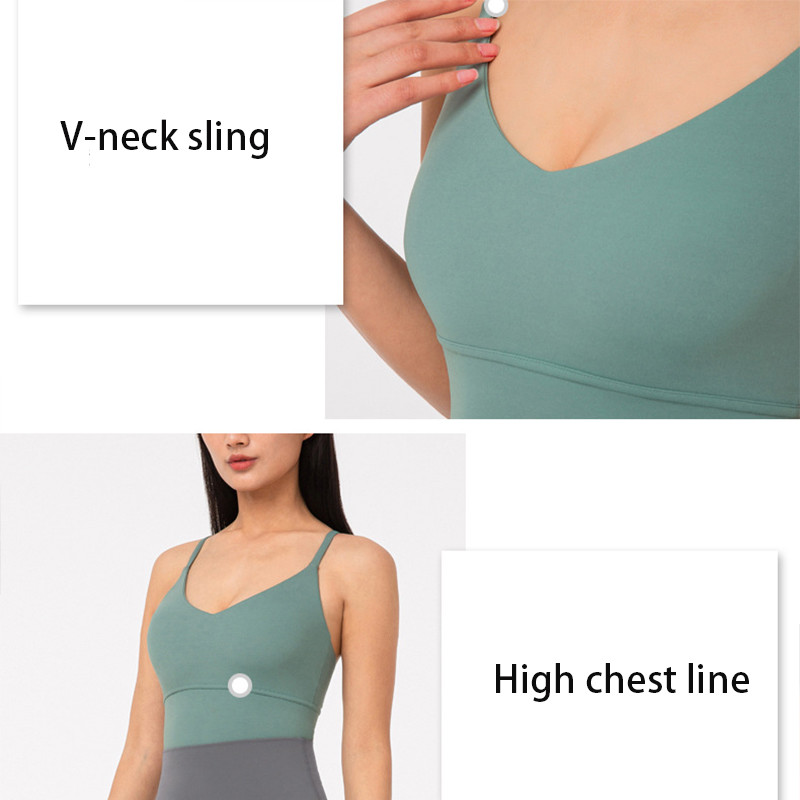 9 Colors Nude Yoga Womens Sports Bra Sexy Nylon Sweat Wicking Water Drop Back