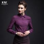 2022 Pure Solid White Casual Formal Ladies Blouse Tops for Office Lady at